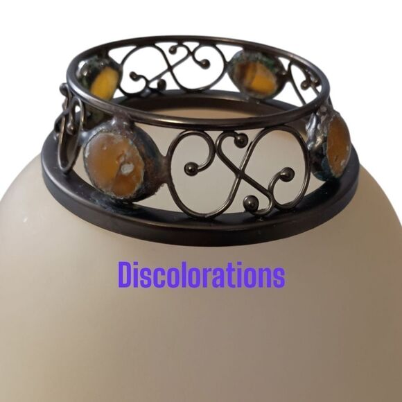 PartyLite Paris Retro Candle Holder Lamp Tealight Votive Vintage Amber Glass - Picture 3 of 16